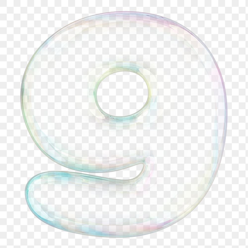 g png letter sticker, 3D transparent holographic bubble