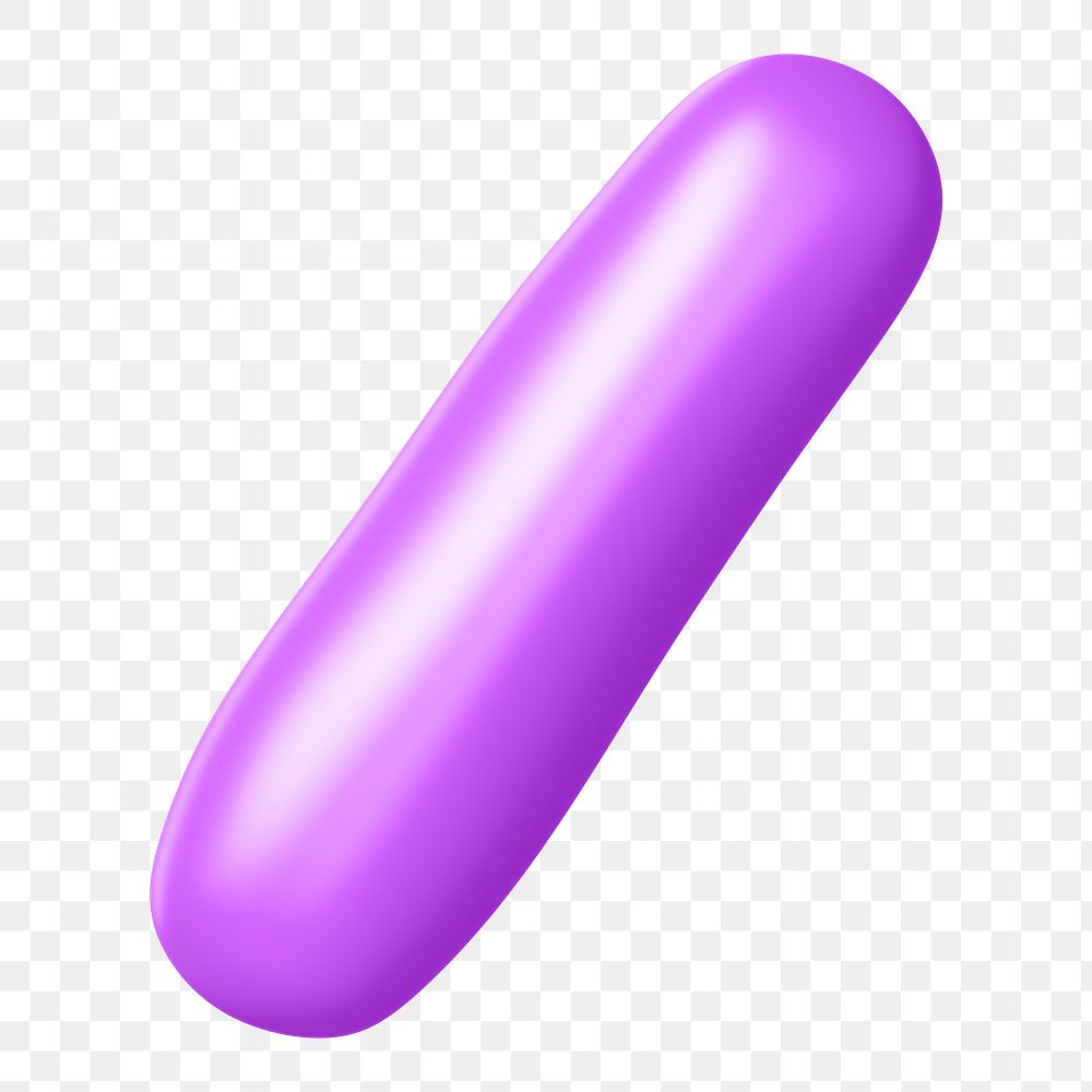 3D Slash sign png symbol sticker, purple balloon texture, transparent background