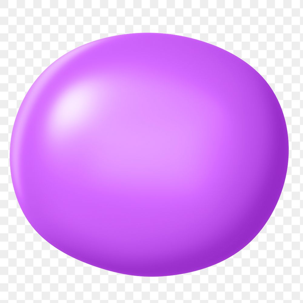 3D Full stop png mark sticker, purple balloon texture, transparent background
