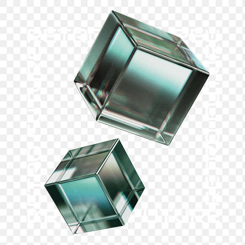 Crystal cubes png sticker, transparent background