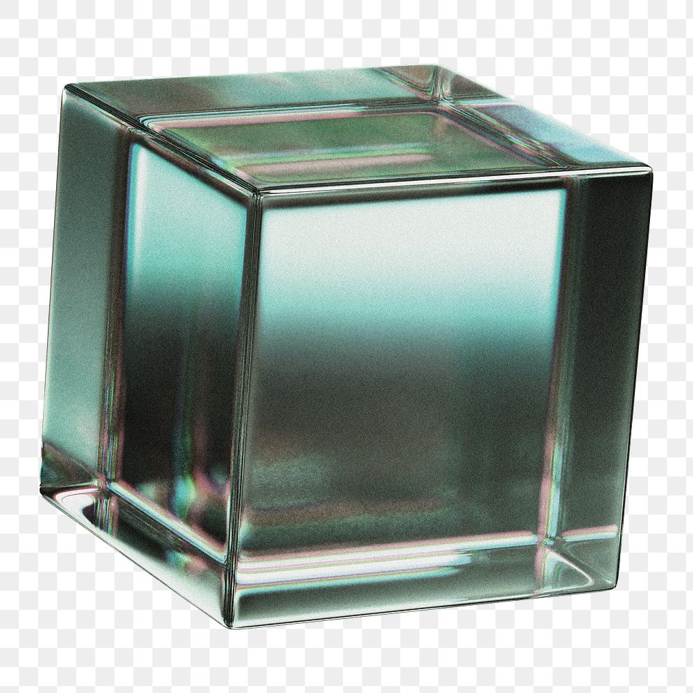Crystal cube png sticker, transparent background