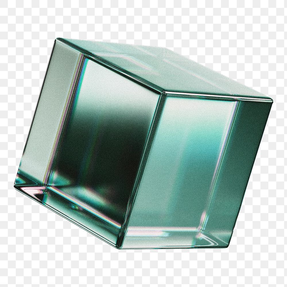 Crystal cube png sticker, transparent background