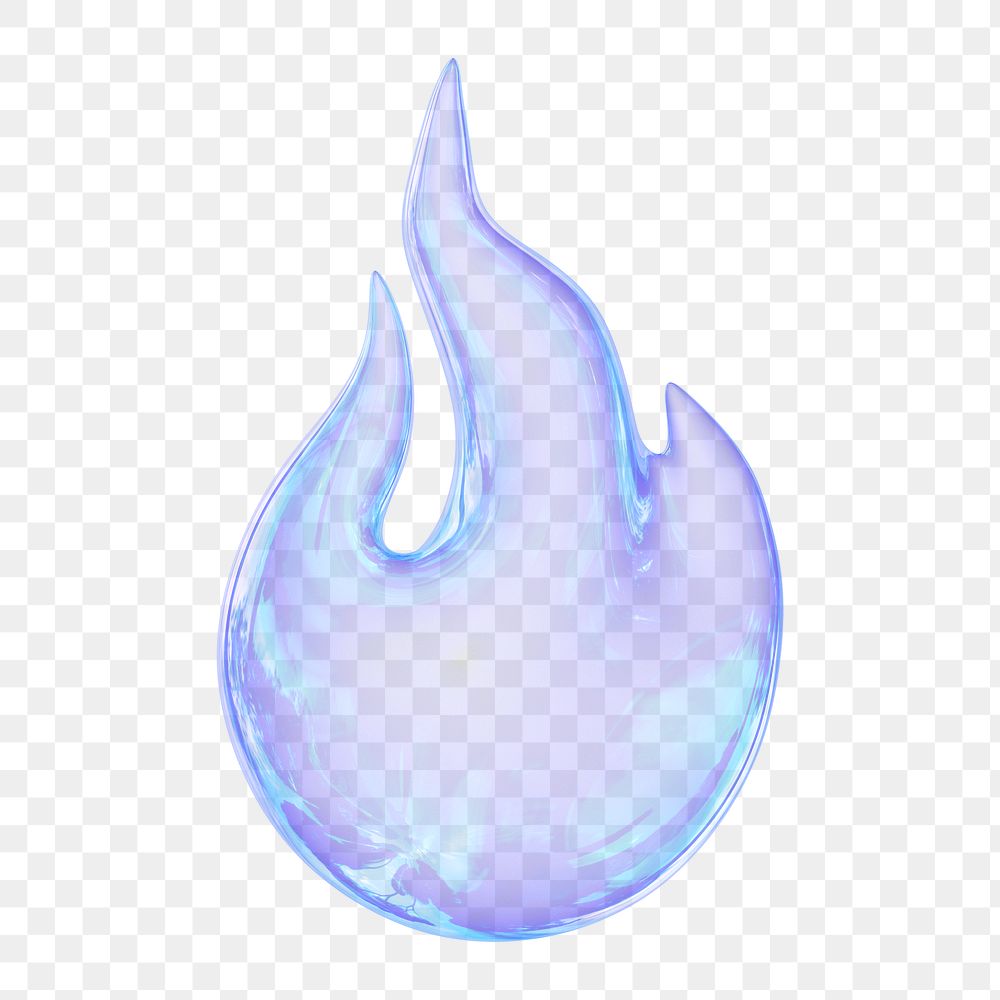 Blue flam png icon  sticker, transparent background
