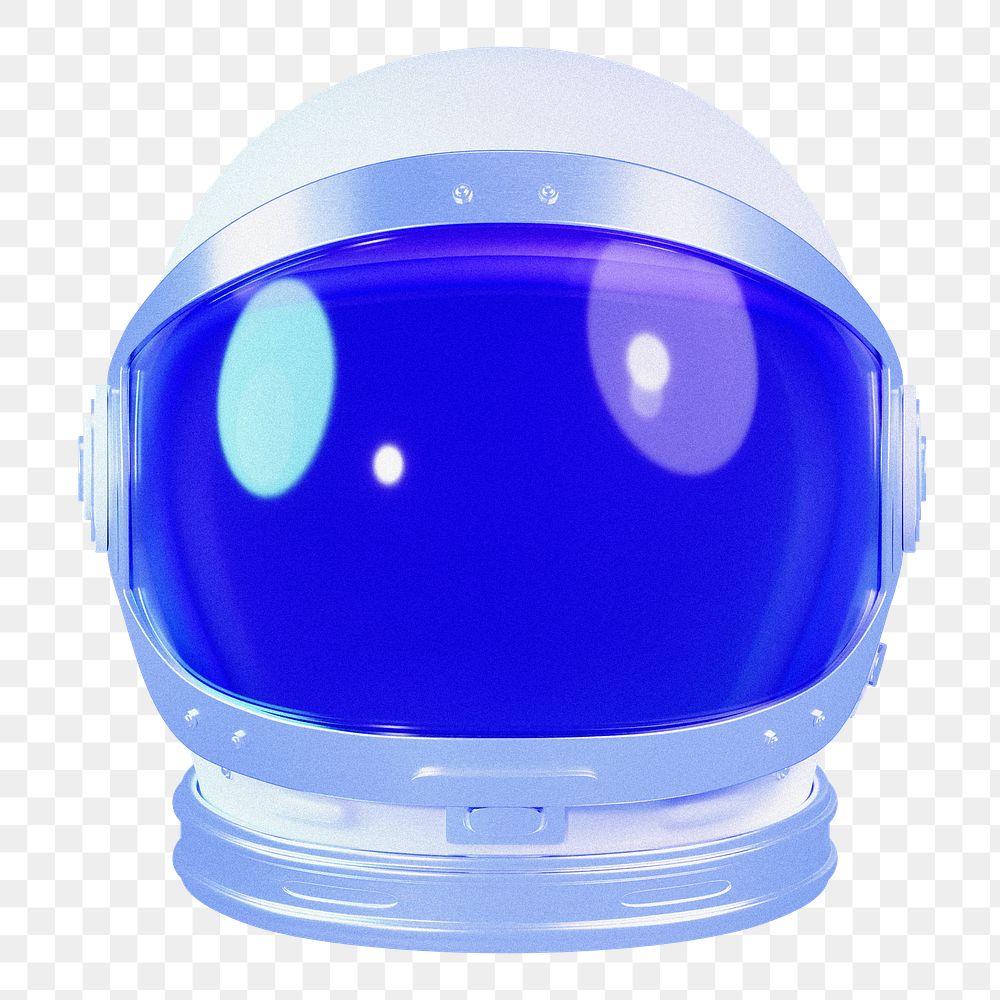 Png blue astronaut helmet sticker, transparent background