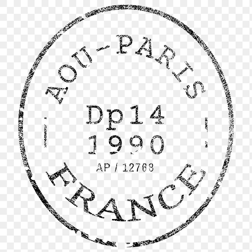 Travel stamp png sticker, Paris France word transparent background