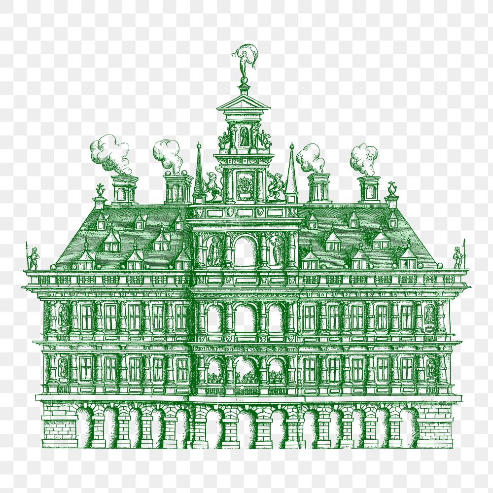 Palace building png sticker, transparent background