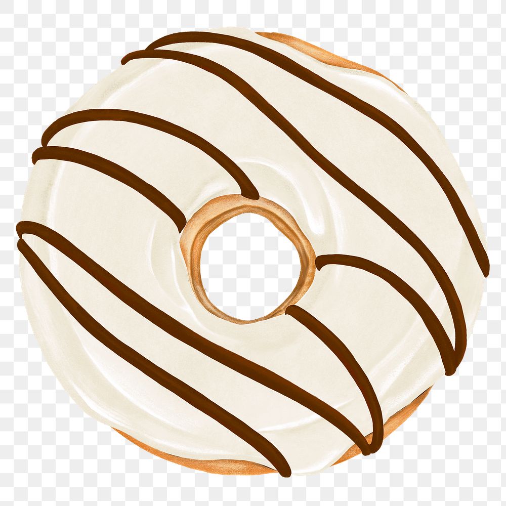 Vanilla donut png sticker, transparent background