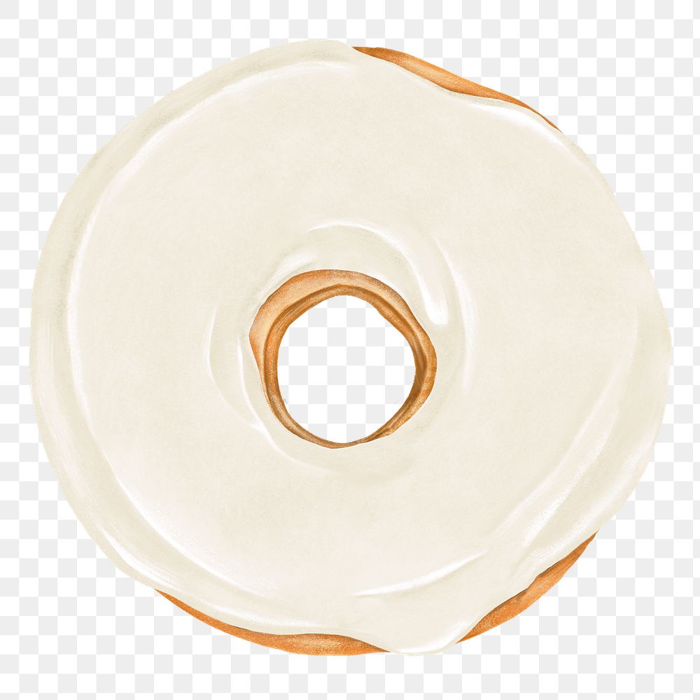 Vanilla donut png sticker, transparent background