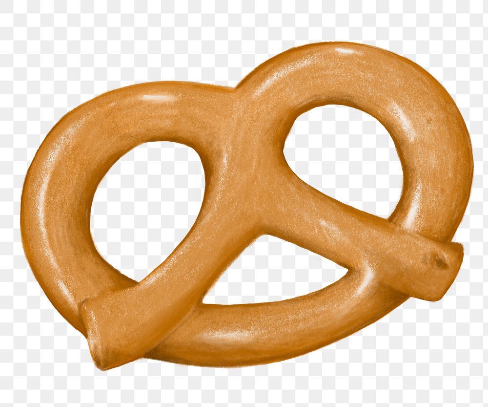 Crack pretzel png sticker, transparent background