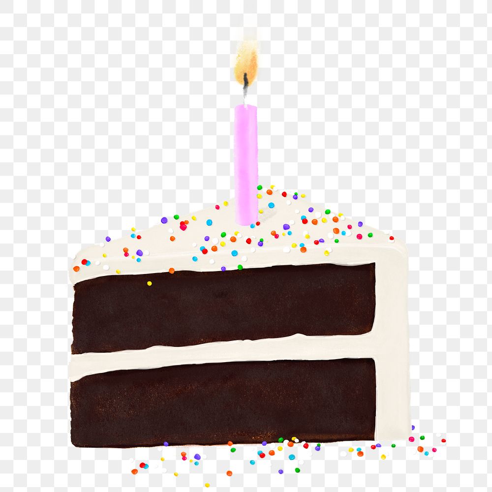 Birthday cake png sticker, transparent background