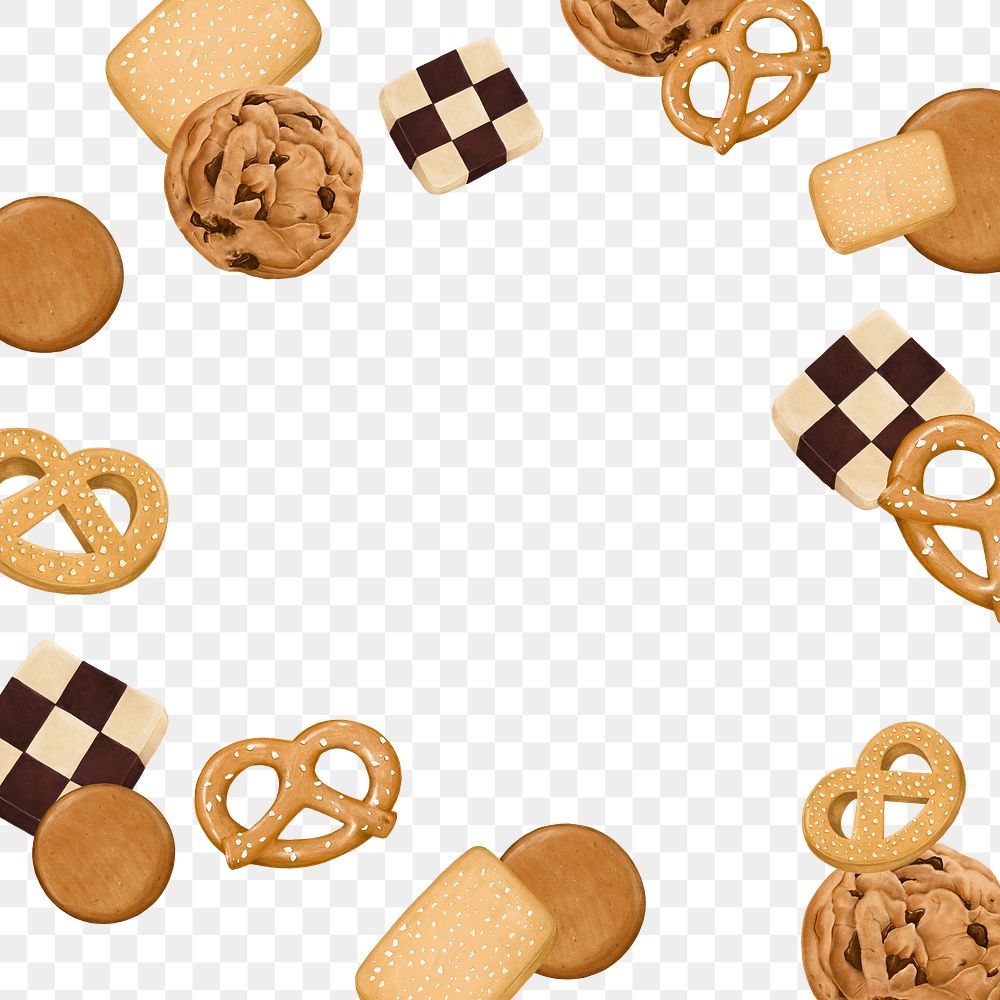 Biscuits aesthetic png frame, transparent background