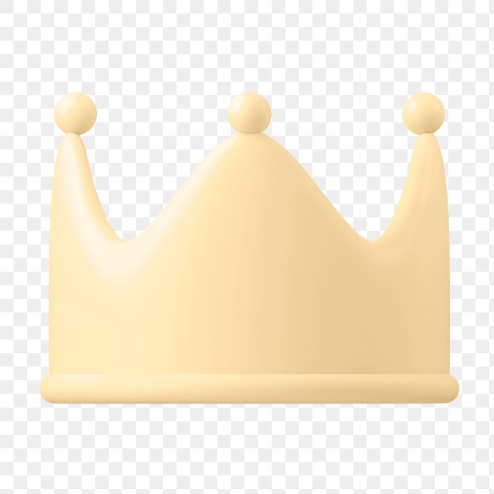 PNG golden crown, 3d elements, transparent background