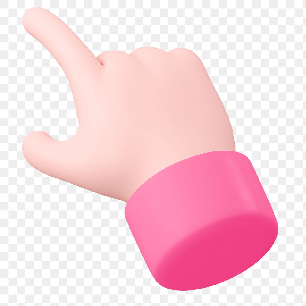 Finger pointing png 3D sticker, transparent background