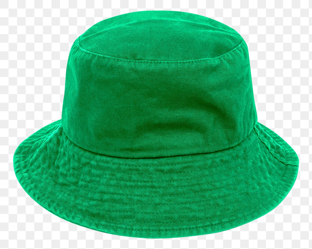 Png green bucket hat sticker, transparent background