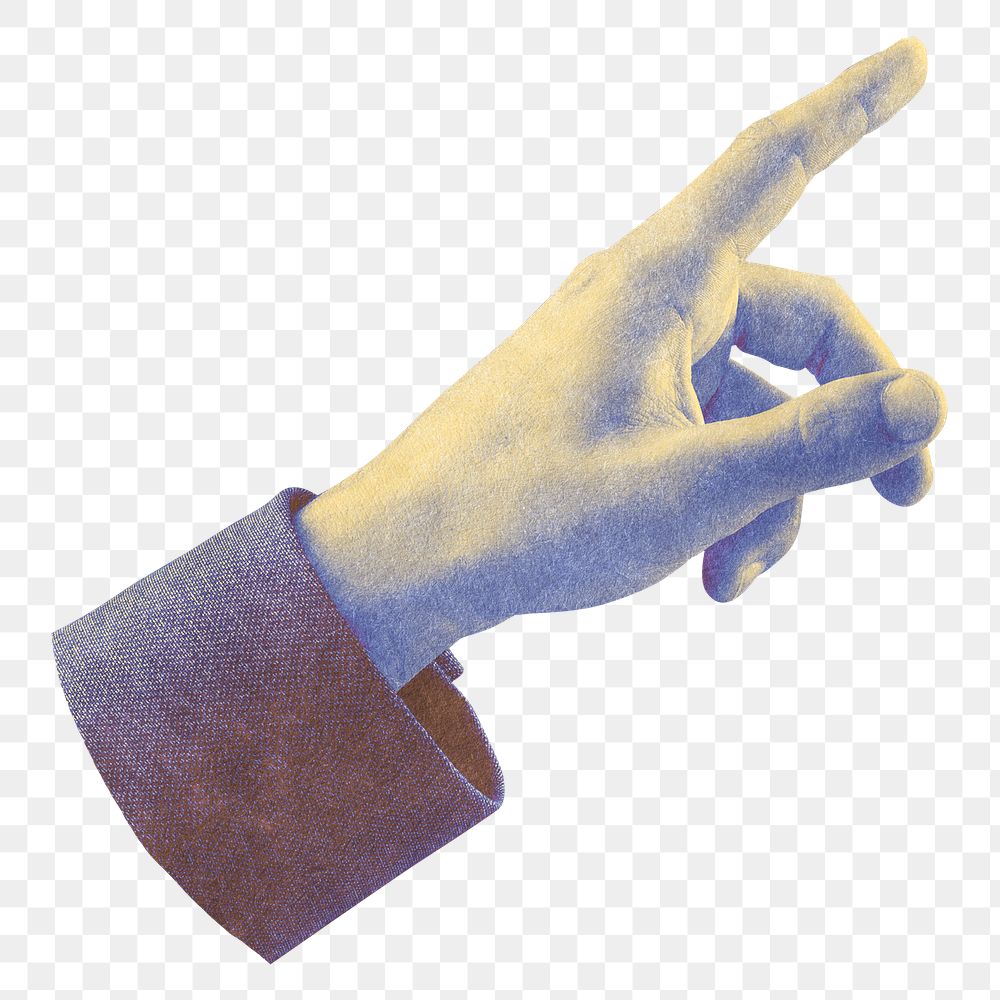 Businessman's hand png pointing finger sticker, transparent background