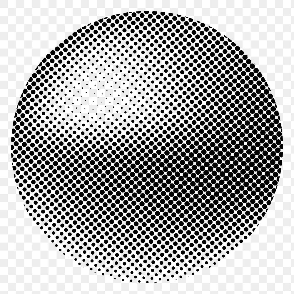 Half-tone circle png sticker, transparent background