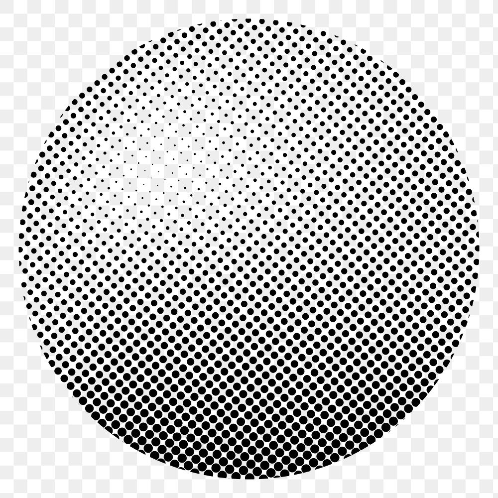 Half-tone circle png sticker, transparent background