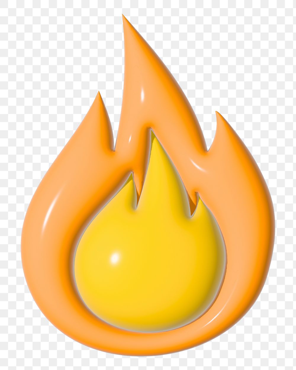 Flame 3D illustration png, transparent background