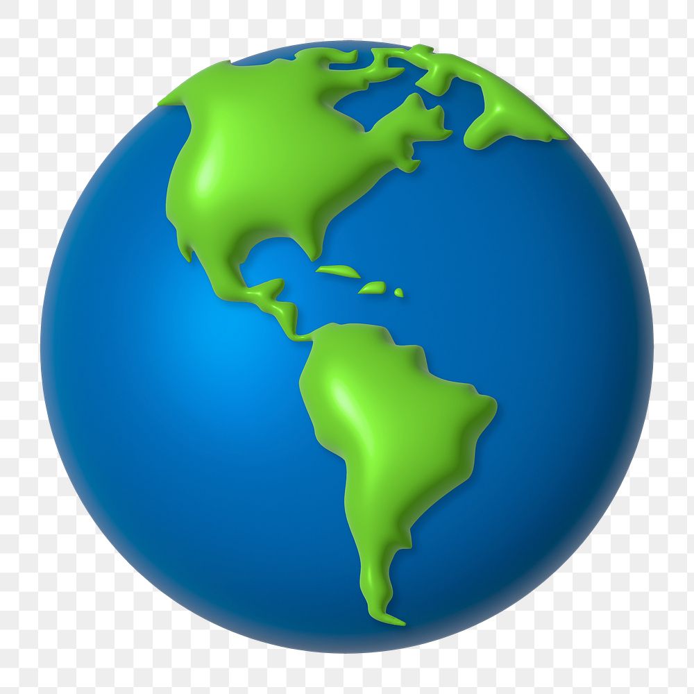 World 3D illustration png, transparent background