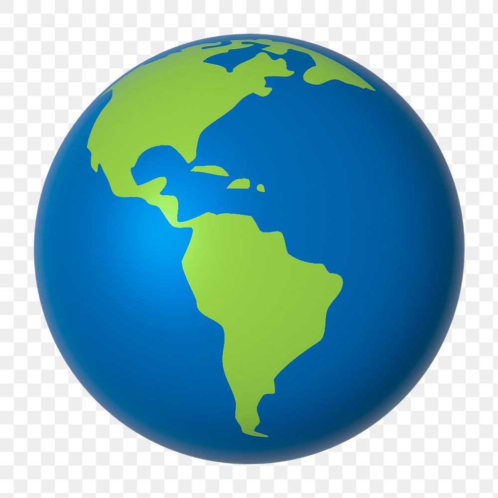 Earth 3D illustration png , transparent background