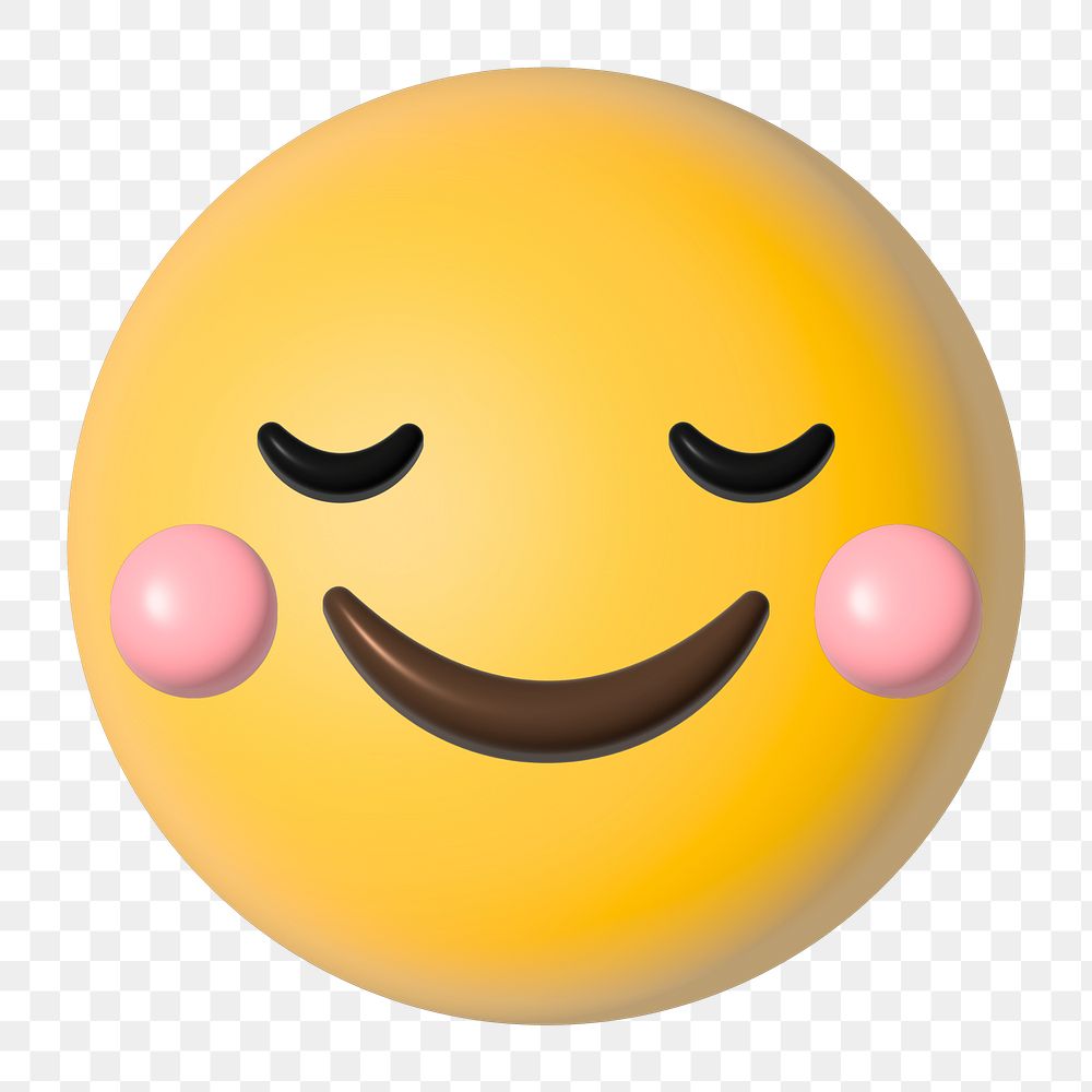 Png happy zen 3D emoticon, transparent background