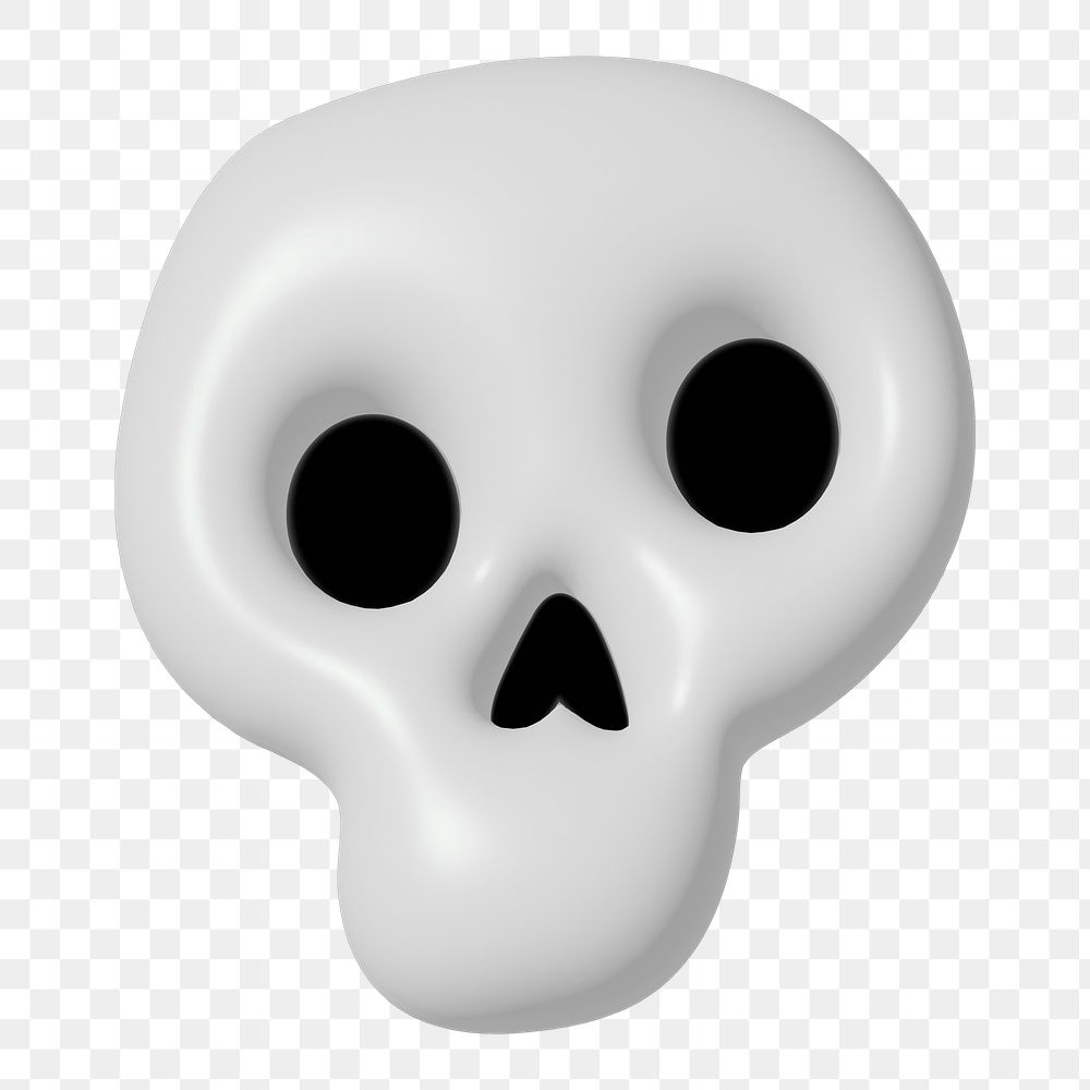 Skull 3D illustration png, transparent background