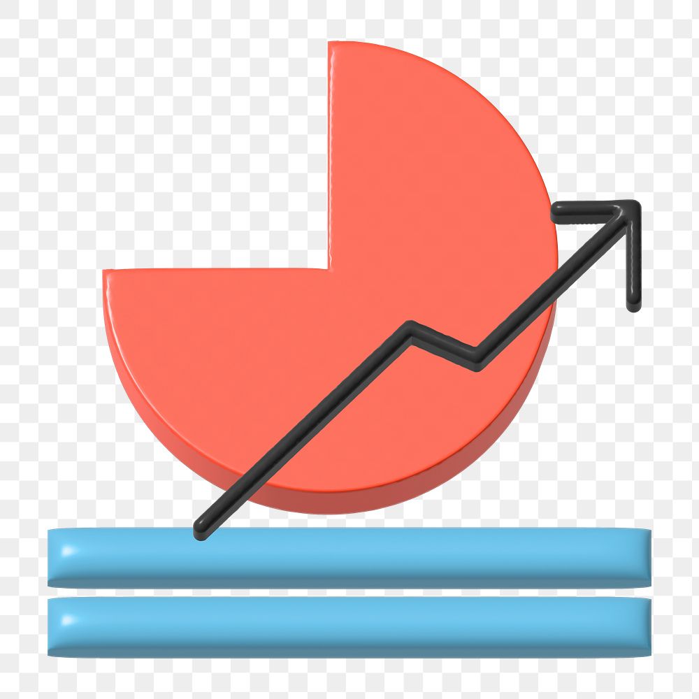 Png pie chart 3D illustration, transparent background