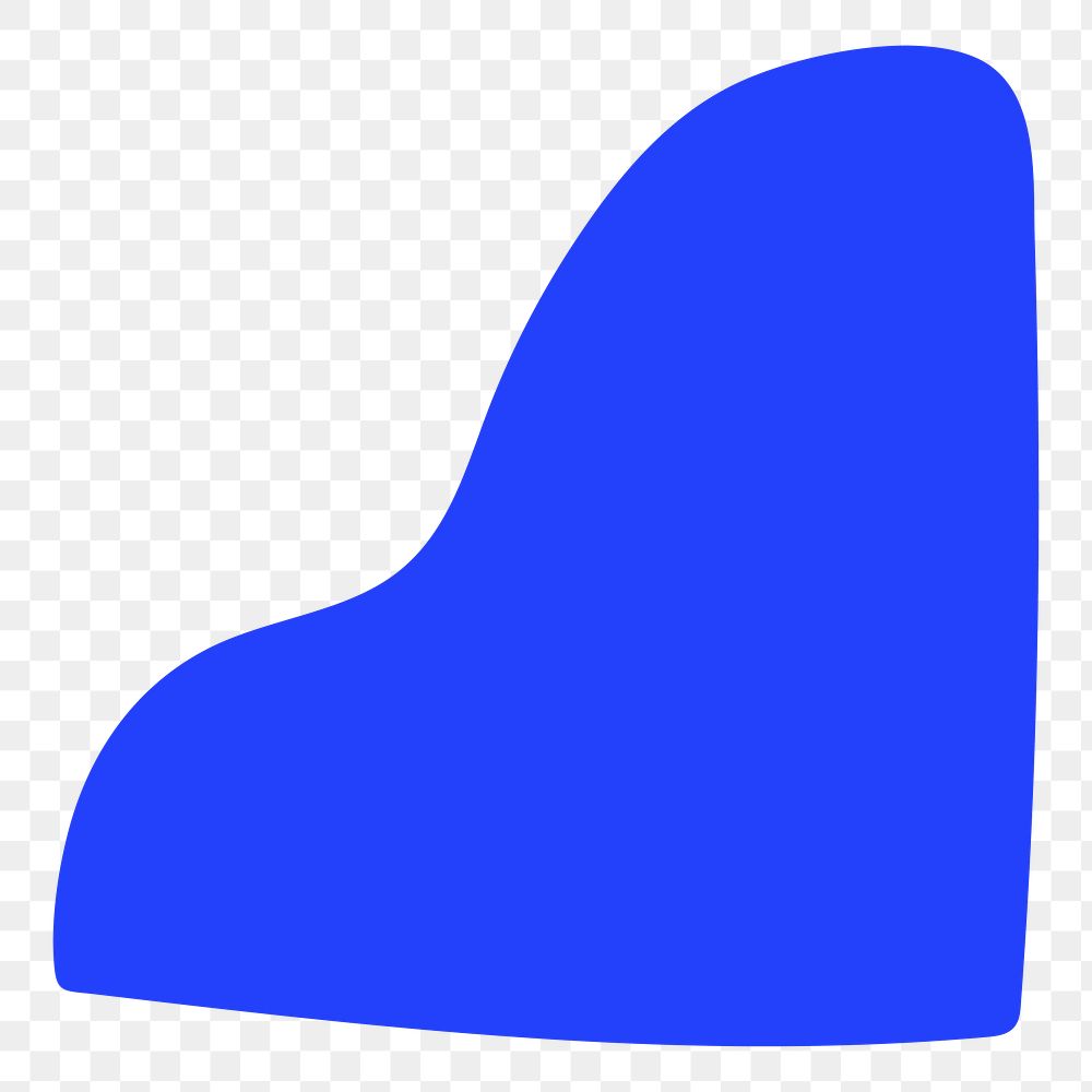 Blue badge png blob shape sticker, transparent background
