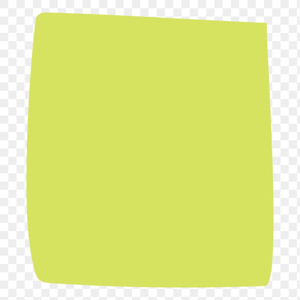 Lime green png square sticker, transparent background