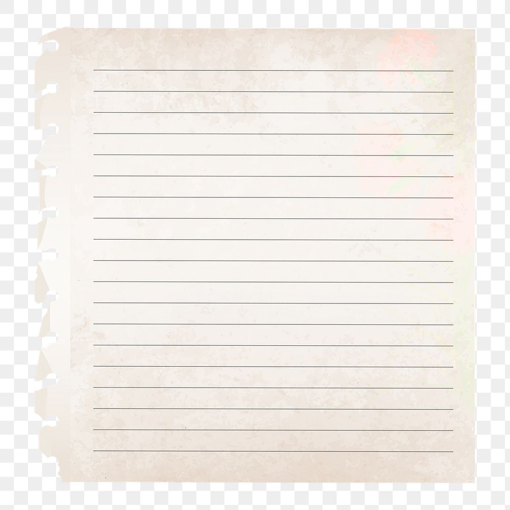 Ripped note paper png sticker, transparent background