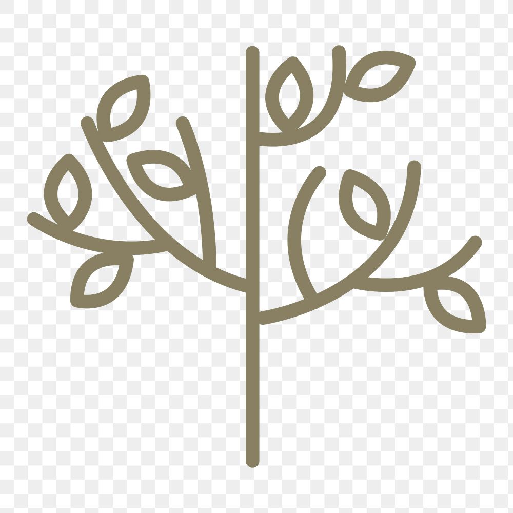 Png tree line icon sticker, transparent background
