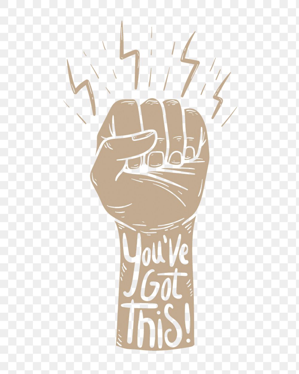 Fist motivation png sticker, transparent background