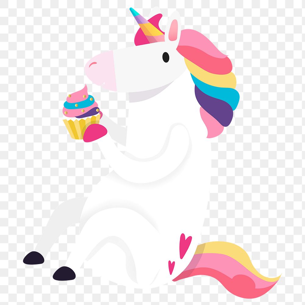 Cute unicorn png sticker, pastel illustration, transparent background