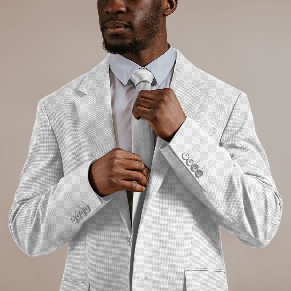 Suit & tie png transparent mockup, businessman apparel 