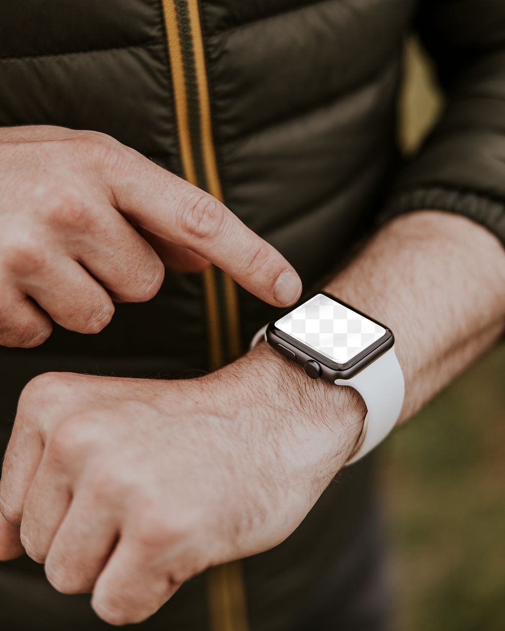 Smartwatch screen png mockup, digital device, transparent design