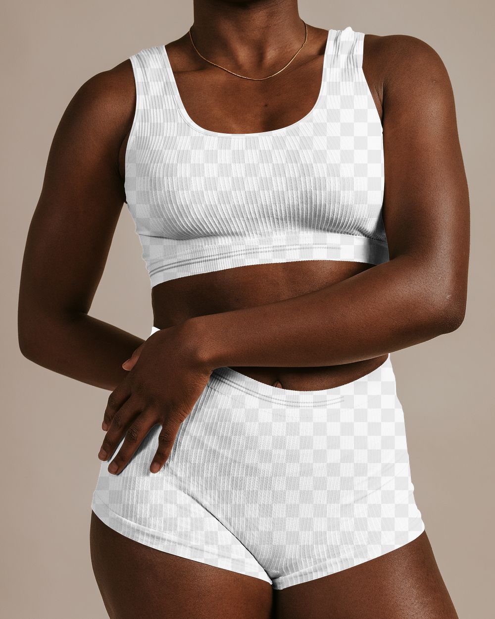 Sports bra & shorts png transparent mockup