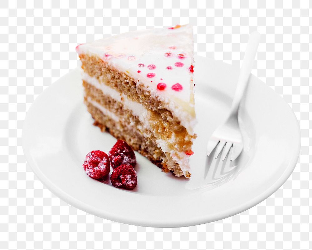 Raspberry cake png sticker, transparent background