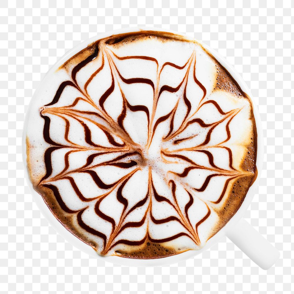 Latte art png sticker, transparent background
