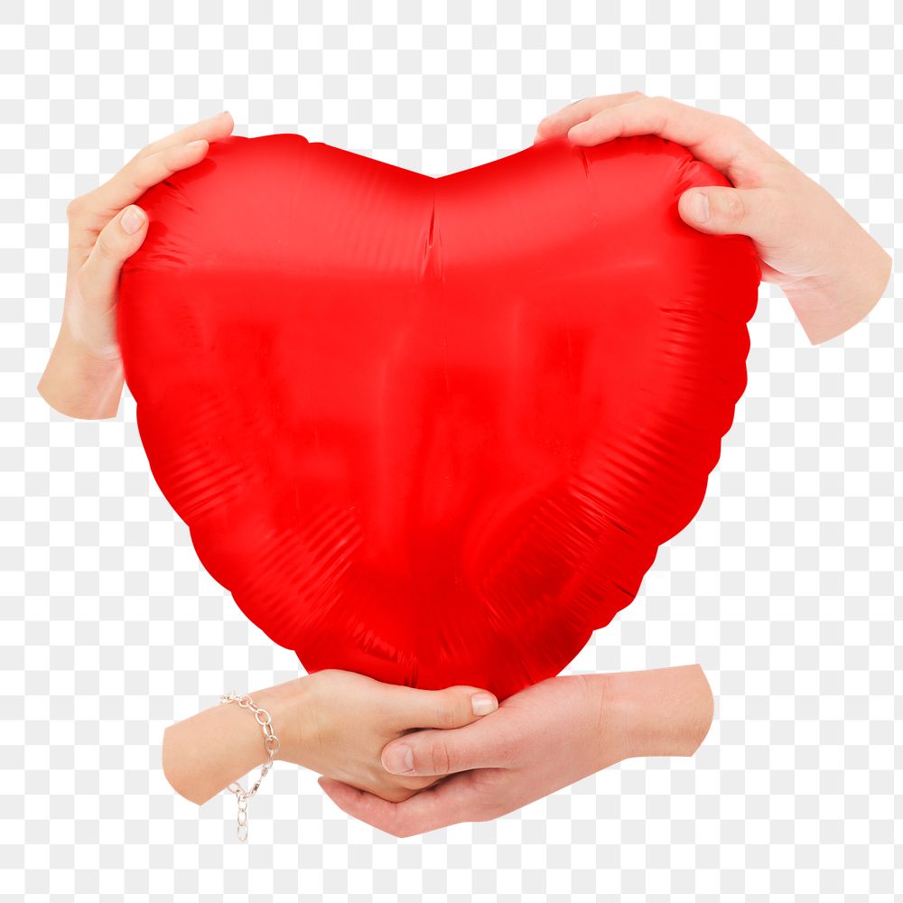 Heart balloon png sticker, transparent background