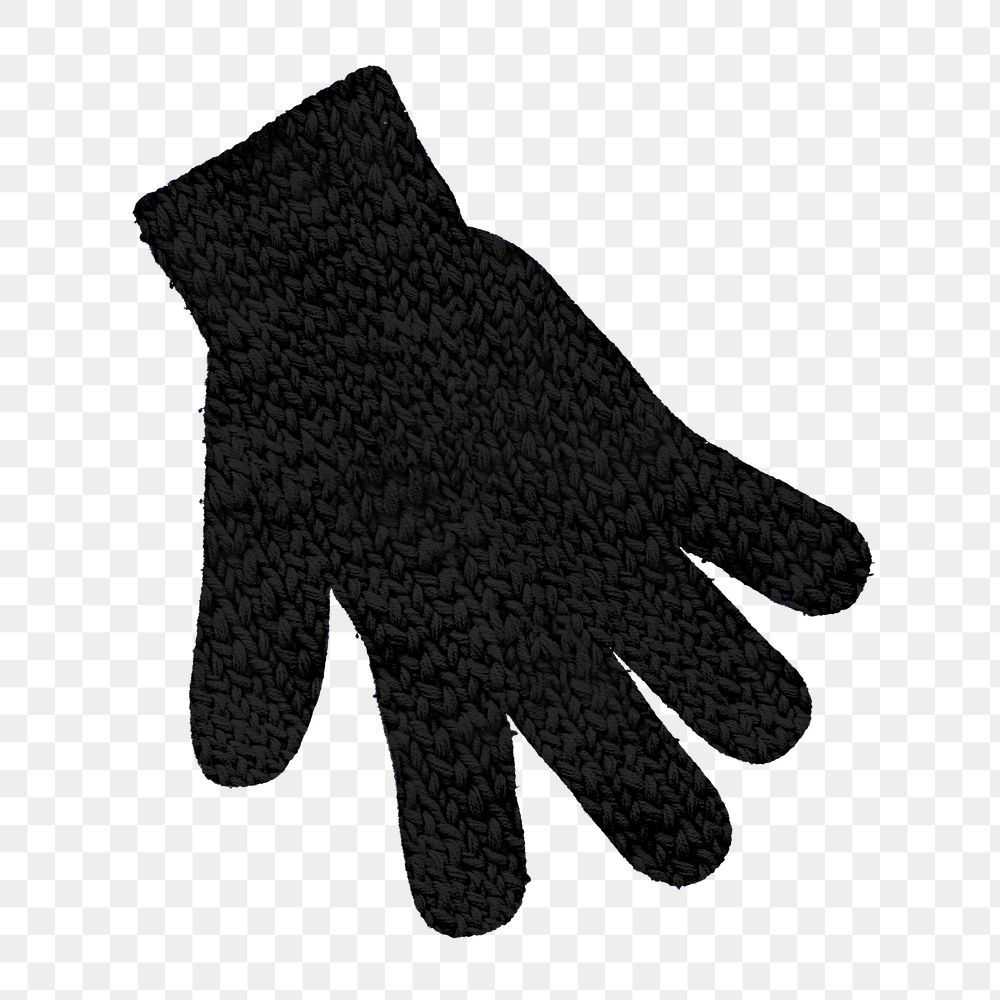 Black gloves png sticker, transparent background