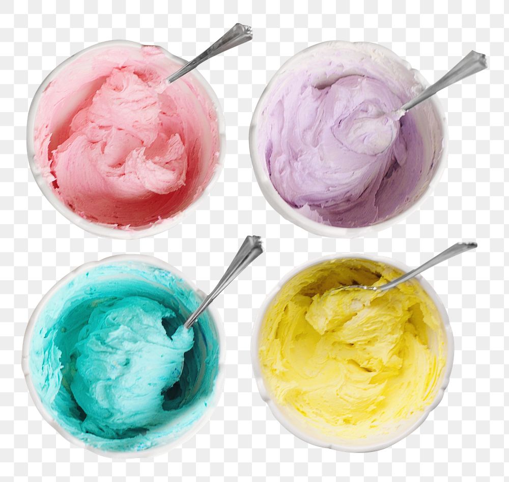 Mixed ice cream png sticker, transparent background