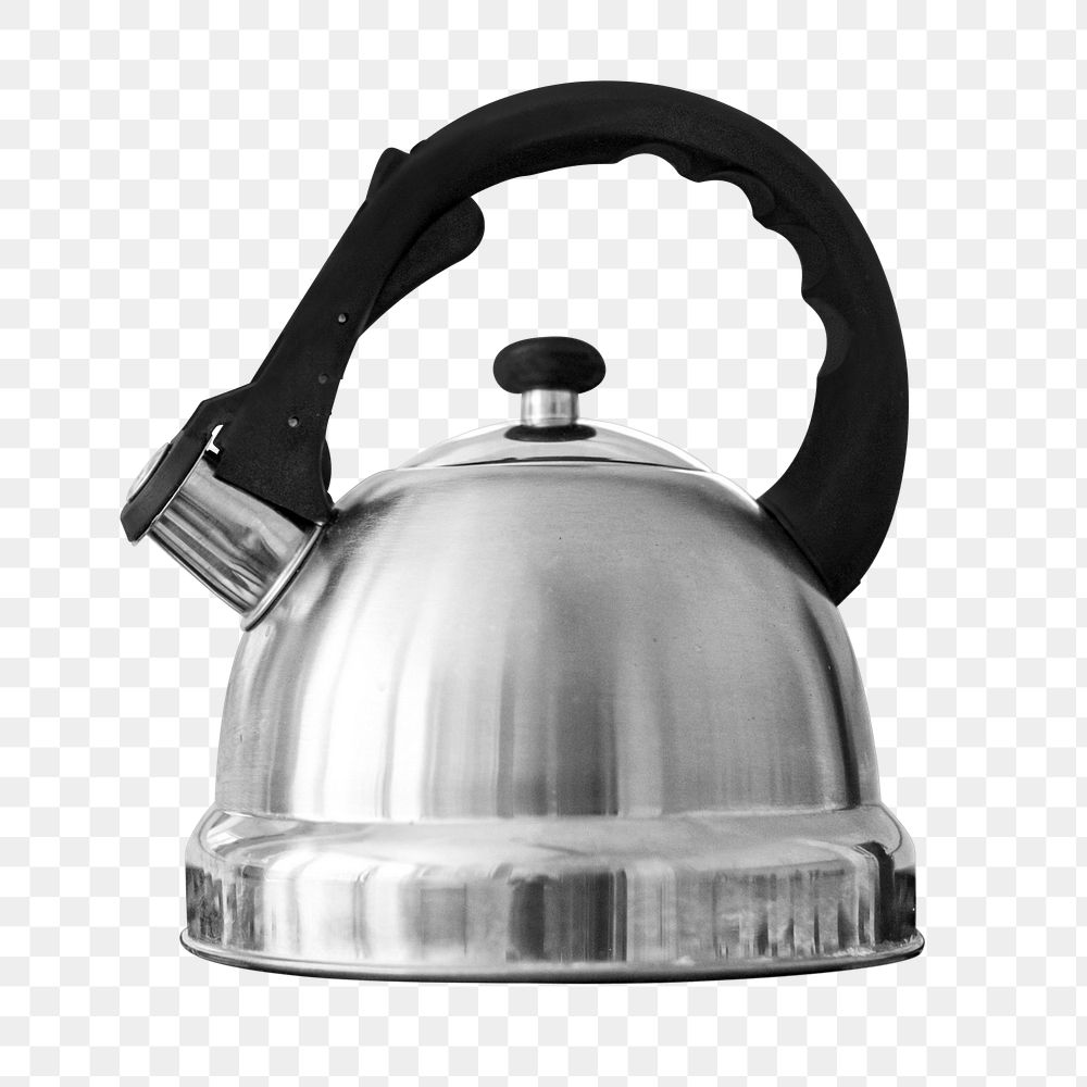 Steel kettle png sticker, transparent background