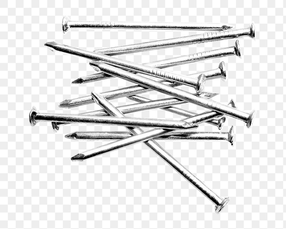 Pile of nails png sticker, transparent background