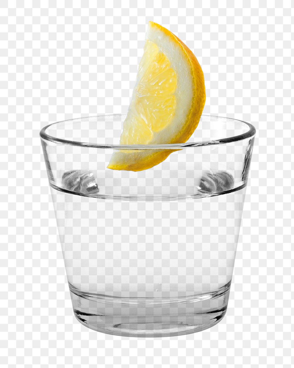 Water with lemon png sticker, transparent background