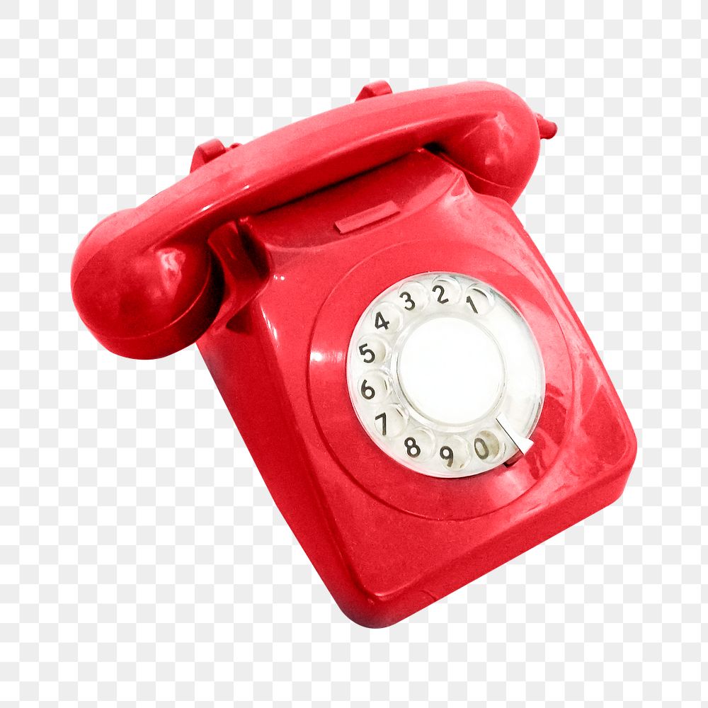 Rotary phone png sticker, transparent background