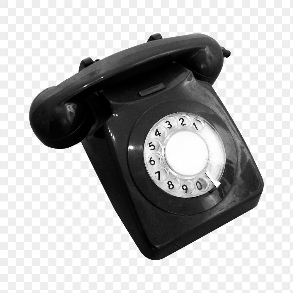 Rotary phone png sticker, transparent background