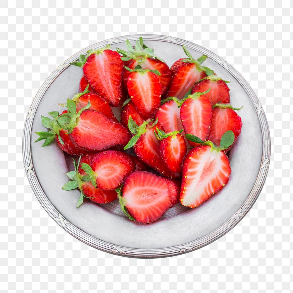 Fresh strawberries png sticker, transparent background