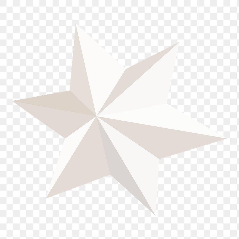 White star png hexagram sticker, transparent background