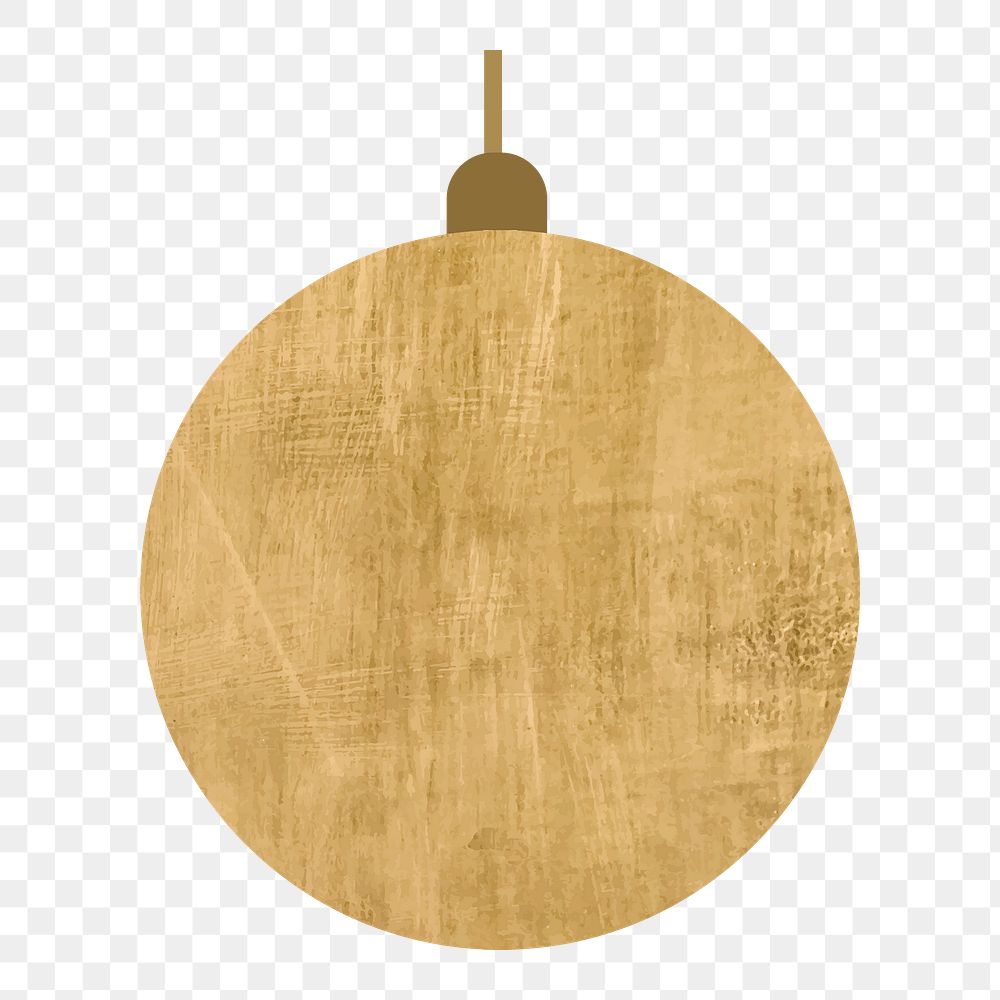 Gold ball png Christmas sticker, transparent background