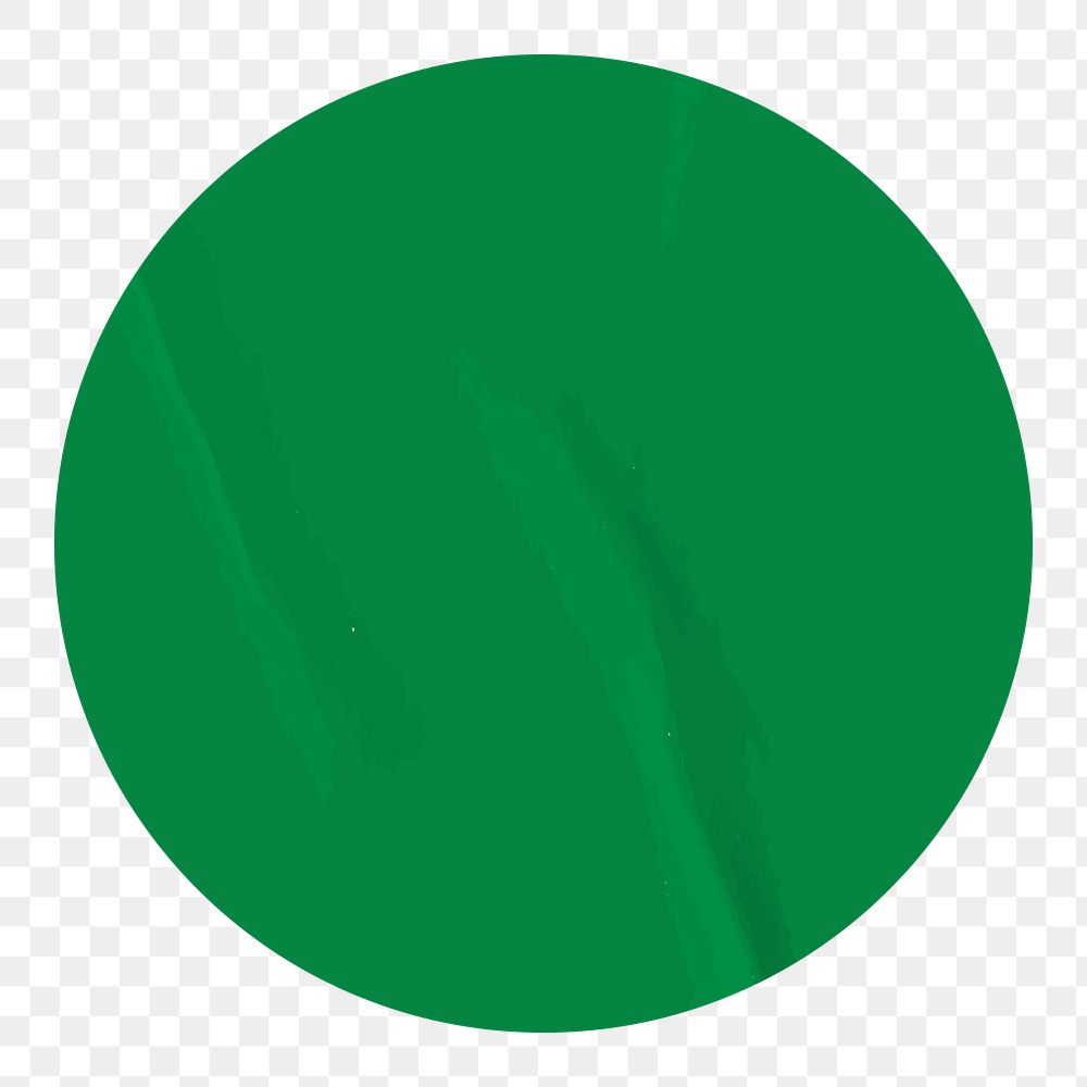 Green badge png glued paper texture sticker, transparent background